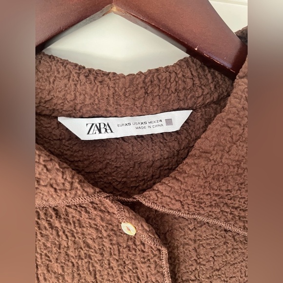 Zara Brown Textured Women's Crop Top Sz. XS - Picture 4 of 9